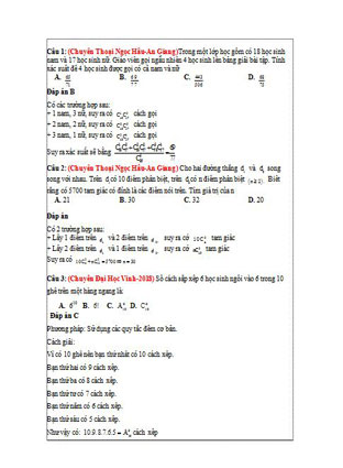 117 câu xác xuất lớp 11 từ đề thi thử đại học các trường chuyên
