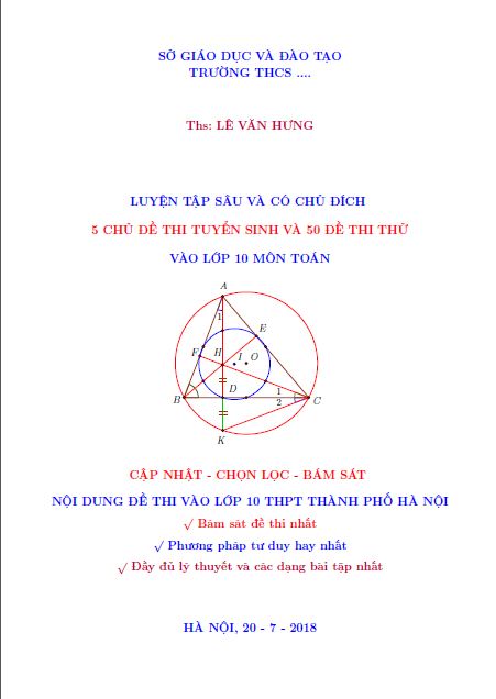5 chủ đề ôn thi vào lớp 10 môn toán