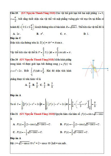 Các bài tích phân hay luyện thi đại học môn toán