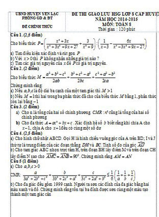 Đề HSG Toán 8_Yên Lạc_2014-2015