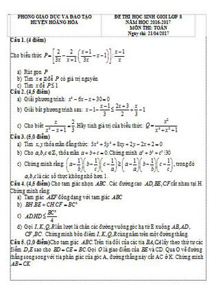 Đề HSG Toán 8_Hoằng Hóa_2016-2017
