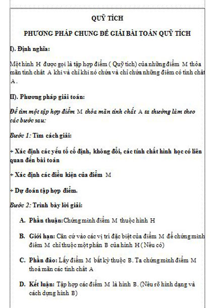 Phương pháp giải toán quỹ tích hình học