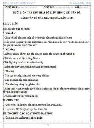 Giáo án dạy thêm toán  lớp 7 tập 2