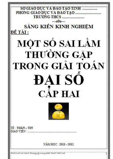 Một số sai lầm thường gặp trong giải toán đại số cấp 2