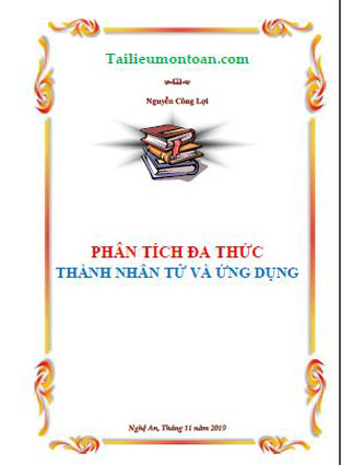 Chuyên đề phân tích đa thức thành nhân tử và ứng dụng