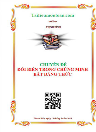 Chuyên đề đổi biến trong chứng minh bất đẳng thức