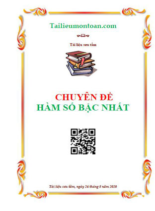 Chuyên đề hàm số bậc nhất