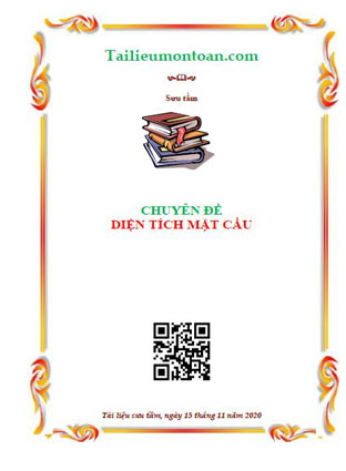 Chuyên đề diện tích mặt cầu luyện thi đại học
