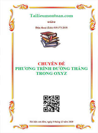 Chuyên đề phương trình đường thẳng trong oxyz