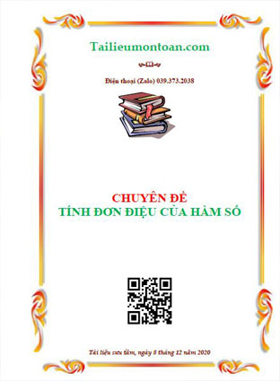 Chuyên đề tính đơn điệu của hàm số