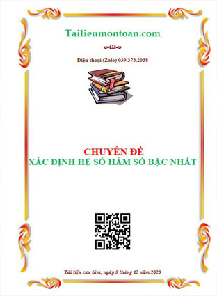Chuyên đề xác định hệ số hàm số bậc nhất