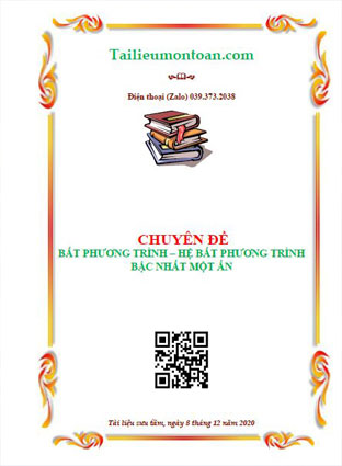 Chuyên đề bất phương trình, hệ bất phương trình bậc nhất