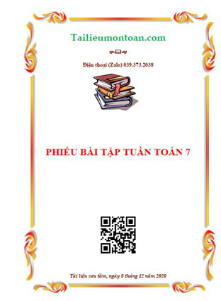 Phiếu bài tập cuối tuần môn toán lớp 7