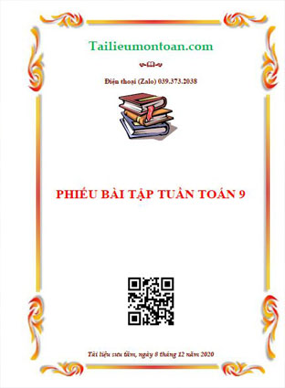 Phiếu bài tập cuối tuần môn toán lớp 9