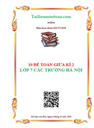 10 đề toán giữa kì 2 lớp 7 các trường Hà Nội