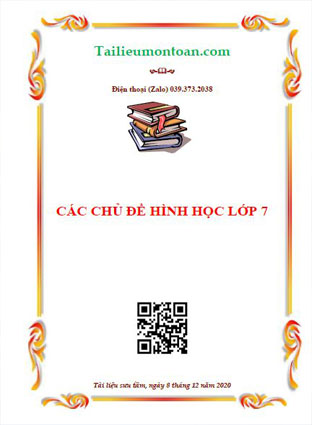 Các chủ đề hình học môn toán lớp 7
