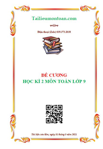Đề cương học kì 2 môn toán lớp 9