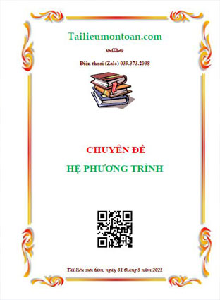 Chuyên đề hệ phương trình bồi dưỡng học sinh giỏi toán