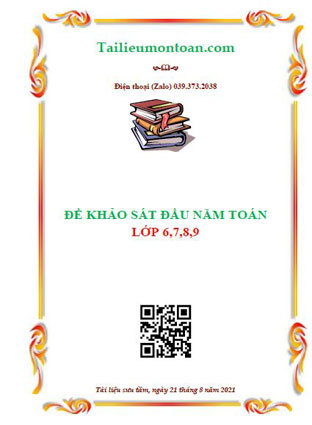 Đề khảo sát đầu năm môn toán lớp 6,7,8,9