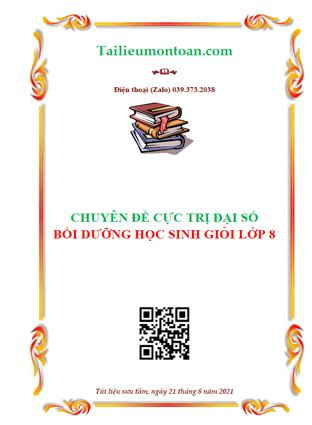 Cực trị biểu thức đại số bồi dưỡng học sinh giỏi lớp 8