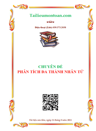 Chuyên đề phân tích đa thức thành nhân tử