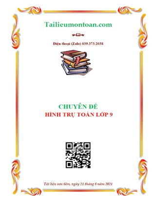 Chuyên đề hình trụ bồi dưỡng học sinh giỏi môn toán lớp 9