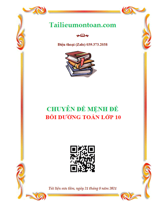 Chuyên đề mệnh đề bồi dưỡng toán lớp 10