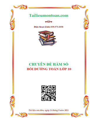 Chuyên đề hàm số bồi dưỡng toán lớp 10
