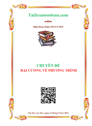 Chuyên đề đề cương về phương trình