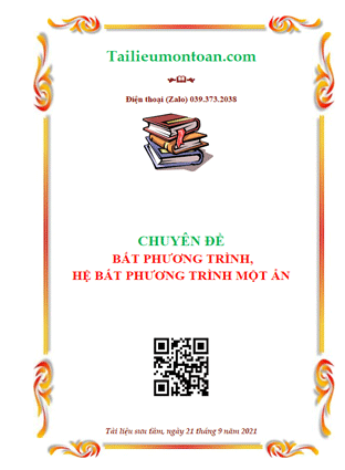 bất phương trình, hệ bất phương trình một ẩn