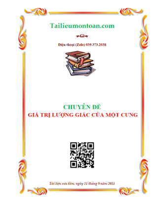 Chuyên đề giá trị lượng giác của một cung