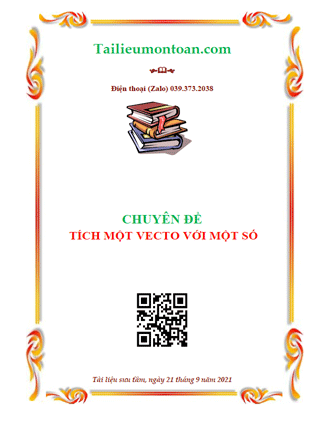 Chuyên đề tích một vecto với một số