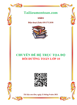 Chuyên đề hệ trục tọa độ bồi dưỡng học sinh giỏi toán lớp 10