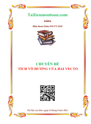 Chuyên đề tích vô hướng của hai vecto