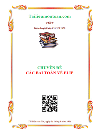 Chuyên đề các bài toán về elip