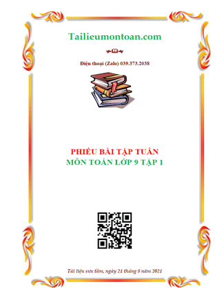 Bài tập tuần môn toán lớp 9 tập 1