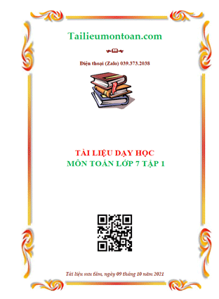 Tài liệu dạy học môn toán lớp 7 tập 1