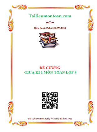 Đề cương giữa kì 1 môn toán lớp 9
