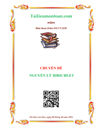 Chuyên đề nguyên lý Dirichlet