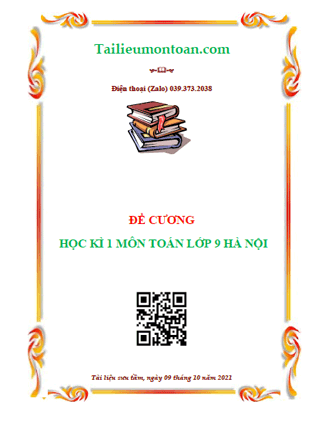 Đề cương học kì 1 môn toán lớp 9 Hà Nội