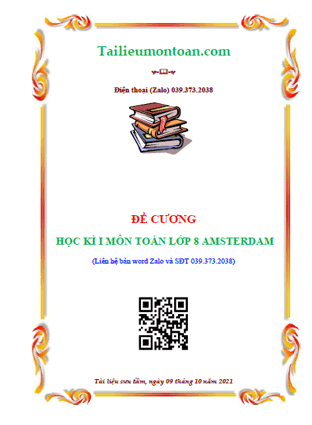 Đề cương học kì 1 môn toán lớp 8 trường Amsterdam