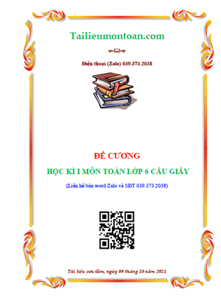 Đề cương học kì 1 môn toán lớp 6 cầu giấy