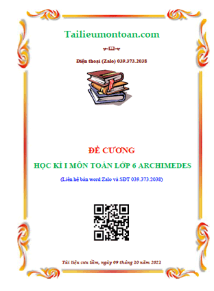 Đề cương học kì 1 môn toán lớp 6 trường Archimedes