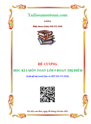 Đề cương học kì 1 môn toán lớp 9 trường Đoàn Thị Điểm
