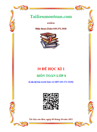 Tuyển tập 30 đề học kì 1 môn toán lớp 8