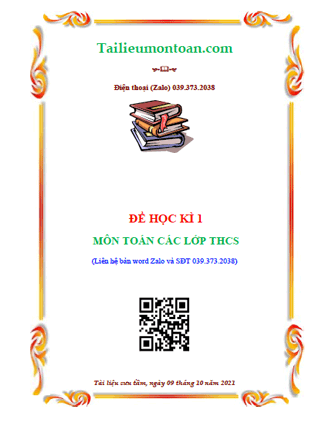 Đề học kì 1 môn toán lớp các lớp THCS