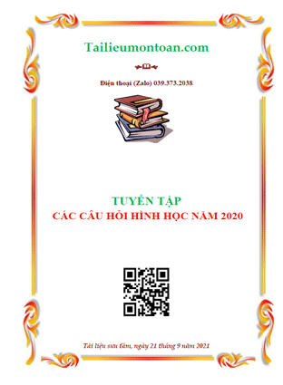 Tuyển tập các câu hỏi hình học vào lớp 10 các tỉnh năm 2020