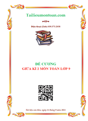 Đề cương giữa kì 2 môn toán lớp 9