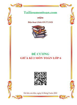 Đề cương giữa kì 2 môn toán lớp 6
