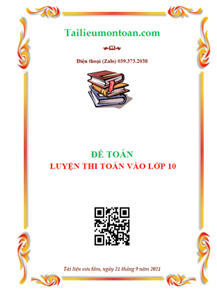 Đề toán thi thử vào lớp 10